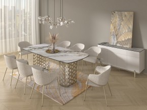 Стол CHIAVARI 220 KL-188 Контрастный мрамор матовый, итальянская керамика / Шампань, ®DISAUR в Надыме - nadym.mebel24.online | фото 9