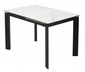 Стол CORNER 120 MATTE STATUARIO Белый мрамор матовый керамика, стекло/ черный каркас, ®DISAUR в Надыме - nadym.mebel24.online | фото
