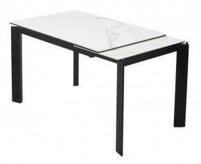 Стол CORNER 120 MATTE STATUARIO Белый мрамор матовый керамика, стекло/ черный каркас, ®DISAUR в Надыме - nadym.mebel24.online | фото 3