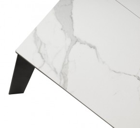 Стол CORNER 120 MATTE STATUARIO Белый мрамор матовый керамика, стекло/ черный каркас, ®DISAUR в Надыме - nadym.mebel24.online | фото 8