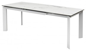 Стол CREMONA 140 HIGH GLOSS STATUARIO Белый мрамор глянцевый, керамика/ белый каркас, ®DISAUR в Надыме - nadym.mebel24.online | фото 4