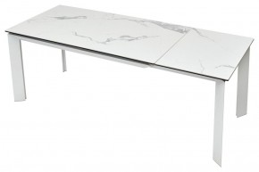 Стол CREMONA 140 HIGH GLOSS STATUARIO Белый мрамор глянцевый, керамика/ белый каркас, ®DISAUR в Надыме - nadym.mebel24.online | фото 5