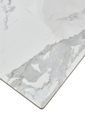 Стол CREMONA 140 HIGH GLOSS STATUARIO Белый мрамор глянцевый, керамика/ белый каркас, ®DISAUR в Надыме - nadym.mebel24.online | фото 6
