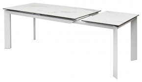 Стол CREMONA 140 HIGH GLOSS STATUARIO Белый мрамор глянцевый, керамика/ белый каркас, ®DISAUR в Надыме - nadym.mebel24.online | фото 8