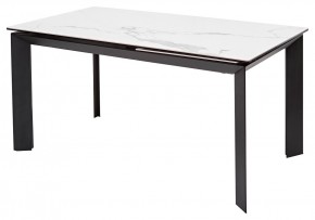 Стол CREMONA 140 MATTE STATUARIO Белый мрамор матовый, керамика/ черный каркас, ®DISAUR в Надыме - nadym.mebel24.online | фото 1