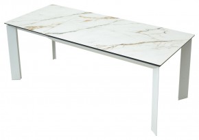 Стол CREMONA 180 KL-188 Контрастный мрамор матовый, итальянская керамика/ белый каркас, ®DISAUR в Надыме - nadym.mebel24.online | фото 9