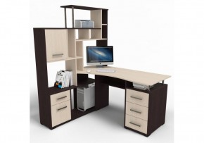 Компьютерный стол Джаз-15 146,5х130х174,6 левый венге / дуб молочный в Надыме - nadym.mebel24.online | фото