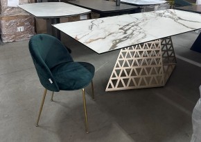 Стол ENNA 220 KL-188 Контрастный мрамор матовый, итальянская керамика/ каркас цвета шампань, ®DISAUR в Надыме - nadym.mebel24.online | фото 8