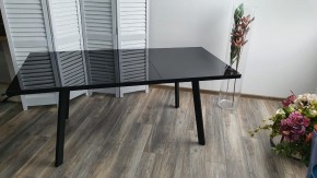 Стол ФИН 140 Черный, стекло/ Черный каркас М-City в Надыме - nadym.mebel24.online | фото 9