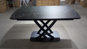 Стол FOGGIA 140 KL-116 Черный мрамор матовый, итальянская керамика/ черный каркас, ®DISAUR в Надыме - nadym.mebel24.online | фото 2