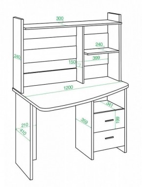 Стол компьютерный Домино Лайт СКЛ-Крл 120+НКЛ-120 в Надыме - nadym.mebel24.online | фото 2