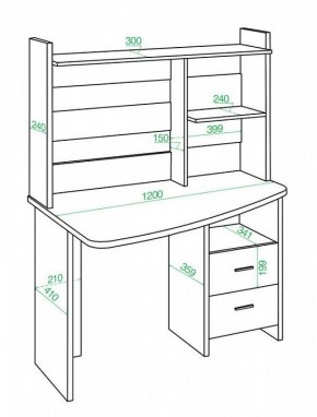 Стол компьютерный Домино Лайт СКЛ-Крл 120+НКЛ-120 в Надыме - nadym.mebel24.online | фото 3