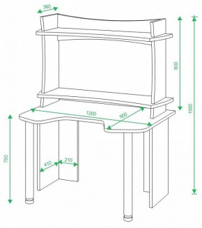 Стол компьютерный Домино lite СКЛ-Игр120 в Надыме - nadym.mebel24.online | фото 2