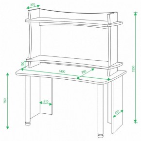 Стол компьютерный Домино Lite СКЛ-Софт140+НКИЛ140 в Надыме - nadym.mebel24.online | фото 2