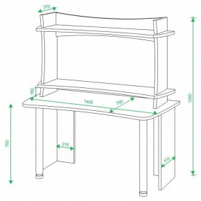 Стол компьютерный Домино lite СКЛ-Софт140+НКИЛ140 ВЛ в Надыме - nadym.mebel24.online | фото 2