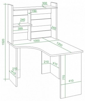 Стол компьютерный Домино Lite СКЛ-Угл120+НКЛ-100 в Надыме - nadym.mebel24.online | фото 2