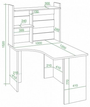 Стол компьютерный Домино Lite СКЛ-Угл120+НКЛ-100 в Надыме - nadym.mebel24.online | фото 3