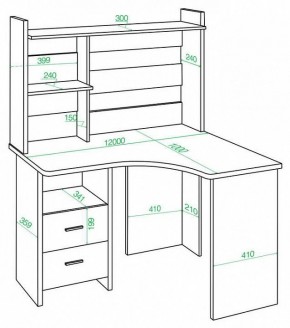 Стол компьютерный Домино Lite СКЛ-Угл120+НКЛХ-120 в Надыме - nadym.mebel24.online | фото 2