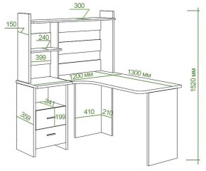Стол компьютерный Домино Lite СКЛ-Угл130+НКЛ-120 в Надыме - nadym.mebel24.online | фото 2