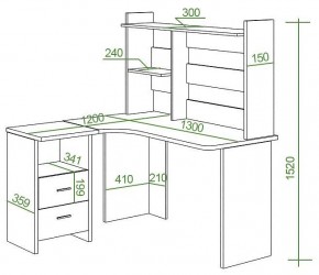 Стол компьютерный Домино Lite СКЛ-Угл130+НКЛ-130 в Надыме - nadym.mebel24.online | фото 2