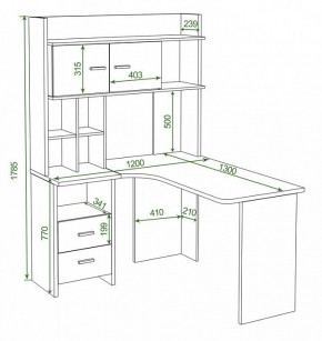Стол компьютерный Домино Lite СКЛ-Угл130+НКЛХ-120 КШ ЛЕВ в Надыме - nadym.mebel24.online | фото 2