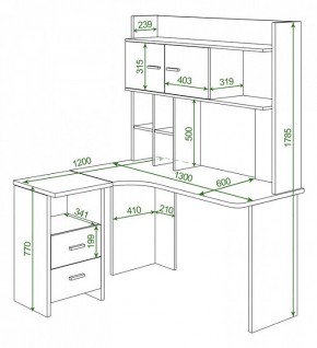 Стол компьютерный Домино Lite СКЛ-Угл130+НКЛХ-130 ШК ПРАВ в Надыме - nadym.mebel24.online | фото 2