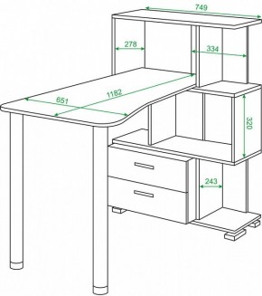 Стол компьютерный Домино СЛ-5-3СТ-2+БЯ в Надыме - nadym.mebel24.online | фото 2
