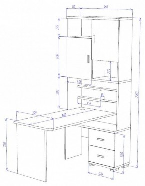 Стол компьютерный Домино СР-720/160 в Надыме - nadym.mebel24.online | фото 2