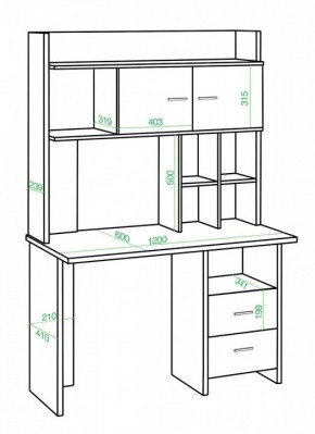 Стол компьютерный Нельсон Lite СКЛ-Прям120+НКЛХ-120 БЕ в Надыме - nadym.mebel24.online | фото 2