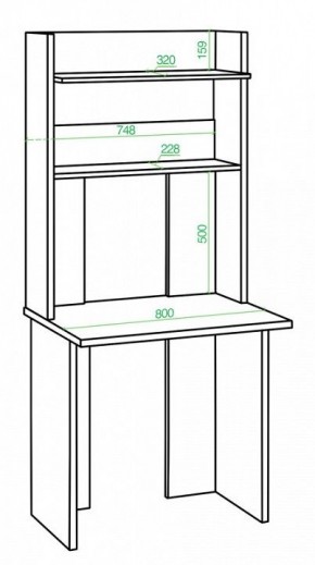 Стол компьютерный Нельсон Lite СКЛ-Прям80+НКЛХ 80 в Надыме - nadym.mebel24.online | фото 2