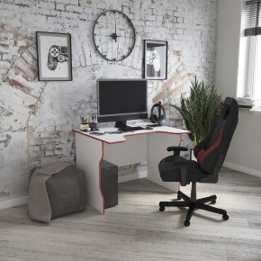 Стол компьютерный ВАРДИГ K2 100x82, белый/красный в Надыме - nadym.mebel24.online | фото 4