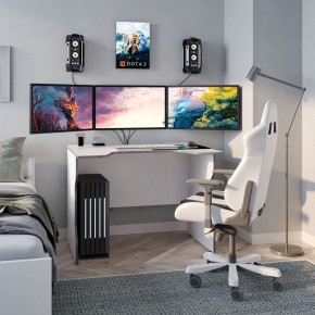 Стол компьютерный ВАРДИГ K2 100x82, белый/серебристый в Надыме - nadym.mebel24.online | фото 4