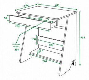 Стол письменный Домино СК-7 в Надыме - nadym.mebel24.online | фото 3