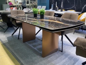 Стол ПУАНТО 200 TITANIUM LAWA NERO, керамика / МЕДЬ каркас М-City в Надыме - nadym.mebel24.online | фото 2