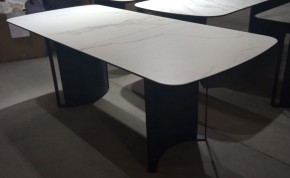 Стол RASMUS 160 TL-45 Белый мрамор, испанская керамика / черный каркас, ®DISAUR в Надыме - nadym.mebel24.online | фото 2
