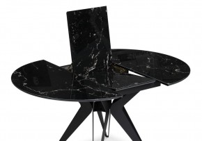 Стол стеклянный Рикла 110(150)х110х76 черный мрамор / черный в Надыме - nadym.mebel24.online | фото 4