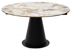 Стол TERAMO 135 GLOSS GRAND JADE SOLID CERAMIC, керамика, поворотн.механизм / Черный каркас, ®DISAUR в Надыме - nadym.mebel24.online | фото