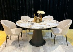 Стол TERAMO 135 GLOSS GRAND JADE SOLID CERAMIC, керамика, поворотн.механизм / Черный каркас, ®DISAUR в Надыме - nadym.mebel24.online | фото 2