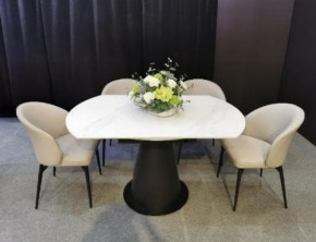 Стол TERAMO 135 GLOSS GRAND JADE SOLID CERAMIC, керамика, поворотн.механизм / Черный каркас, ®DISAUR в Надыме - nadym.mebel24.online | фото 3