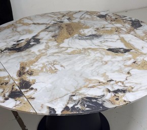 Стол TERAMO 135 GLOSS GRAND JADE SOLID CERAMIC, керамика, поворотн.механизм / Черный каркас, ®DISAUR в Надыме - nadym.mebel24.online | фото 4