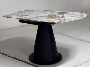 Стол TERAMO 135 GLOSS GRAND JADE SOLID CERAMIC, керамика, поворотн.механизм / Черный каркас, ®DISAUR в Надыме - nadym.mebel24.online | фото 9