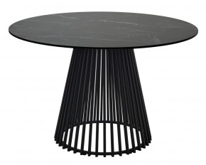 Стол TERNI 120 MATT BLACK MARBLE SOLID CERAMIC Черный мрамор матовый, керамика /Черн.каркас, ®DISAUR в Надыме - nadym.mebel24.online | фото