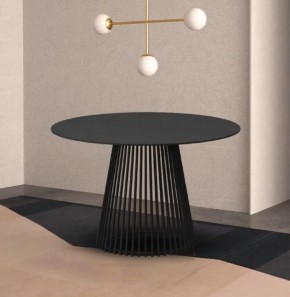 Стол TERNI 120 MATT BLACK MARBLE SOLID CERAMIC Черный мрамор матовый, керамика /Черн.каркас, ®DISAUR в Надыме - nadym.mebel24.online | фото 2
