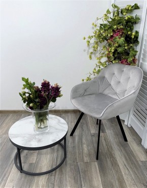 Стул GALE 360 град. поворот. BLUVEL-03 LIGHT GREY, велюр/ черный каркас, М-City в Надыме - nadym.mebel24.online | фото 6