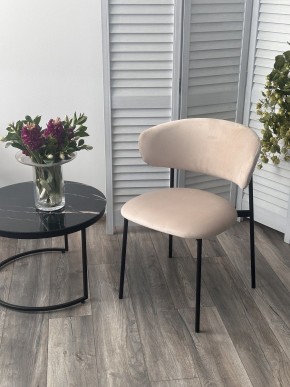 Стул ЛЕОНАРДО H-06 Бежевый, велюр / черный каркас М-City в Надыме - nadym.mebel24.online | фото 3