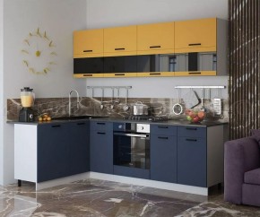 ТЕХНО Кухонный гарнитур угловой 2,4х1,6 м Компоновка №4 в Надыме - nadym.mebel24.online | фото 3
