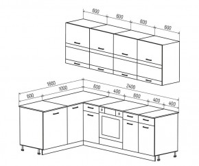 ТЕХНО Кухонный гарнитур угловой 2,4х1,6 м Компоновка №4 в Надыме - nadym.mebel24.online | фото 4
