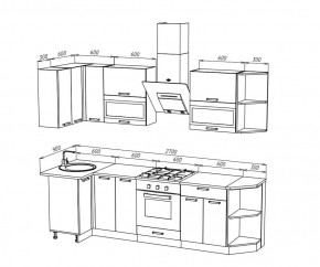 ТЕХНО Кухонный гарнитур угловой 2,7х0,9 м Компоновка №2 в Надыме - nadym.mebel24.online | фото 6