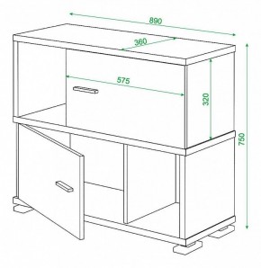 Тумба комбинированная Домино СБ-30/2 в Надыме - nadym.mebel24.online | фото 2