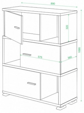 Тумба комбинированная Домино СБ-30/3 в Надыме - nadym.mebel24.online | фото 2